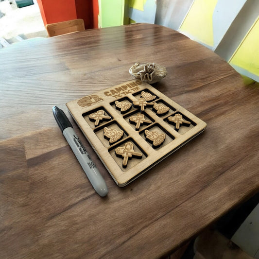 Tic tac toe.  camping
